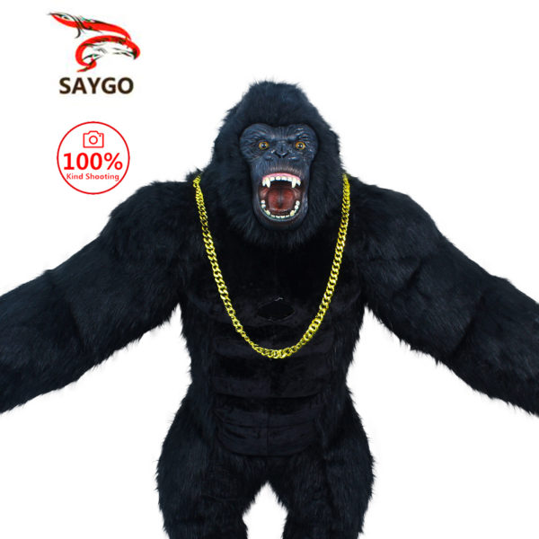 Costume gonflable King Kong pour adultes d guisement d halloween en peluche mascotte en fourrure robe