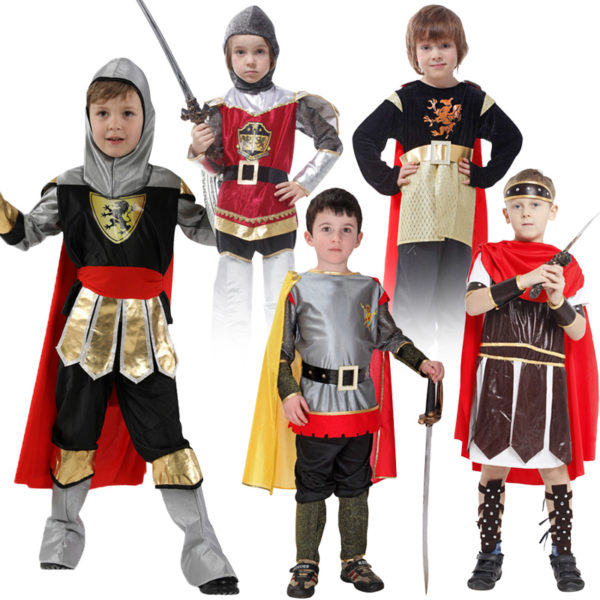 Costumes de chevalier guerrier Royal pour enfants f te d halloween costume de soldat romain m