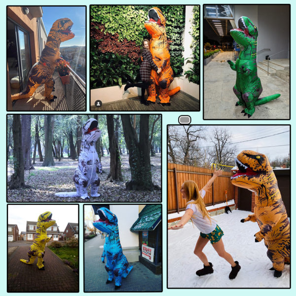 Costumes de dinosaure gonflables t rex pour adultes et enfants Costume de carnaval d halloween pour 5