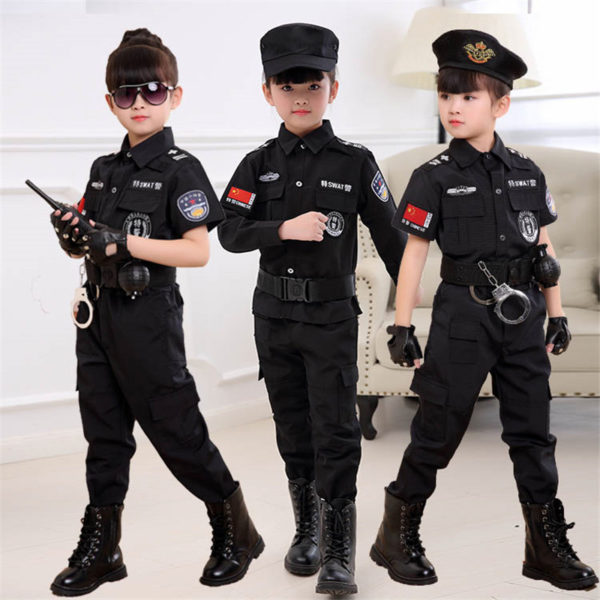 Costumes de policier d halloween pour enfants uniforme de carnaval de Police ensemble de v tements 1
