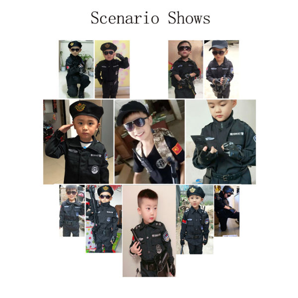 Costumes de policier d halloween pour enfants uniforme de carnaval de Police ensemble de v tements 4
