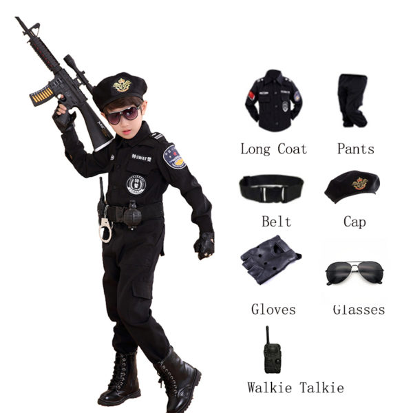 Costumes de policier d halloween pour enfants uniforme de carnaval de Police ensemble de v tements