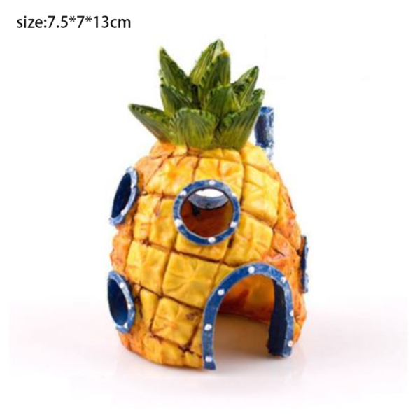Décor d'aquarium à motifs de dessins animés, Simulation d'ornements en résine, maison d'ananas, décoration d'aquarium, accessoires d'aménagement paysager – Image 5