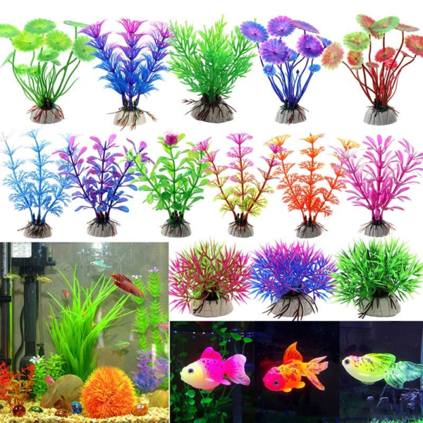 D coration d aquarium en plastique herbe artificielle plante d eau plante d aquarium accessoires de