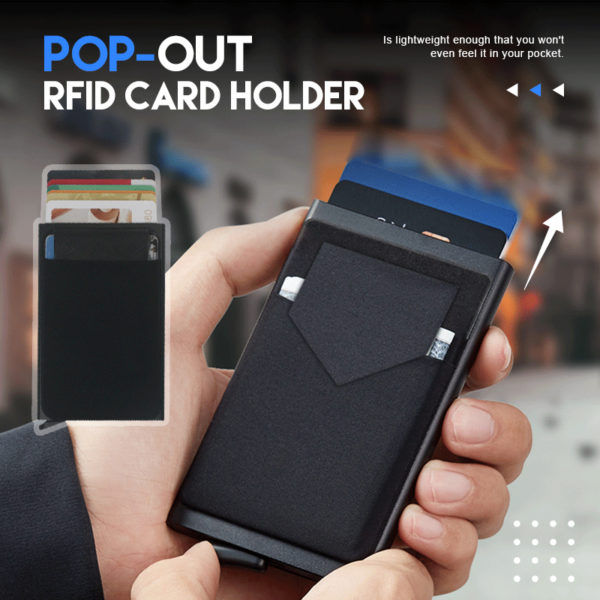 DIENQI porte cartes intelligent Rfid en m tal mince pour hommes et femmes portefeuille minimaliste Pop