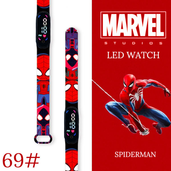Disney montre Spiderman pour enfants Bracelet de Sport num rique tanche LED pour gar ons 1
