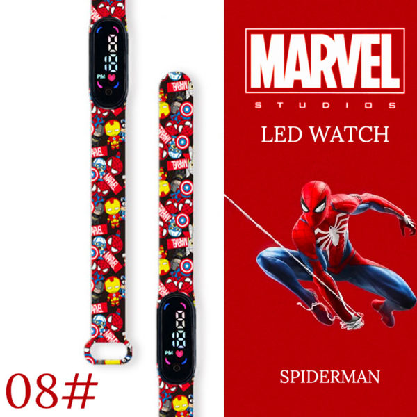 Disney montre Spiderman pour enfants Bracelet de Sport num rique tanche LED pour gar ons 5