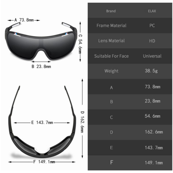 ELAX – lunettes de soleil polarisées photochromiques UV400, pour cyclisme en plein air, sur route, sport, pour hommes et femmes – Image 4