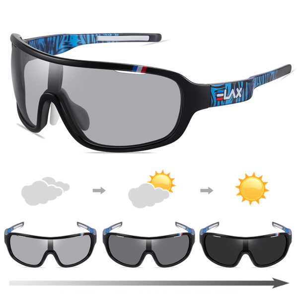 ELAX – lunettes de soleil polarisées photochromiques UV400, pour cyclisme en plein air, sur route, sport, pour hommes et femmes – Image 5