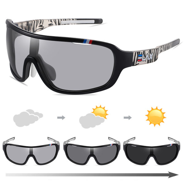 ELAX – lunettes de soleil polarisées photochromiques UV400, pour cyclisme en plein air, sur route, sport, pour hommes et femmes – Image 6