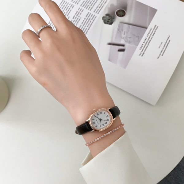 Ensemble de montres Vintage en cuir pour femmes nouvelle mode noir montre bracelet Quartz Simple cadran