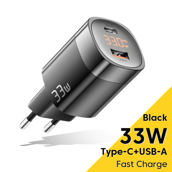 Essager – chargeur 33W GaN USB C, affichage numérique, charge rapide, pour iPhone 13 12 Max Pro iPad, Xiaomi Poco, Samsung