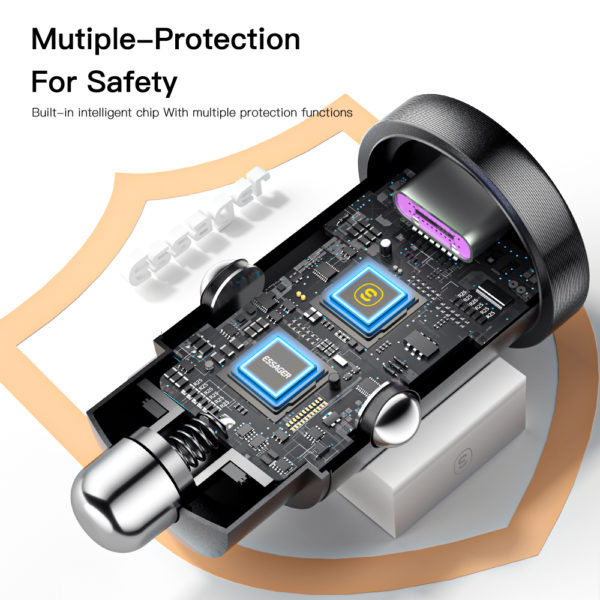 Essager – chargeur de voiture USB type-c 45W QC 4.0 PD 3.0 SCP 5A, charge rapide pour iPhone 14 13 Pro, Huawei Xiaomi Samsung S22 Ultra – Image 5