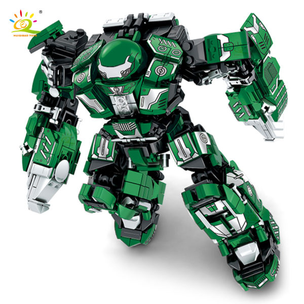 HUIQIBAO blocs de construction pour gar ons Super armure Robot figurines Mecha guerrier militaire jouets pour 1