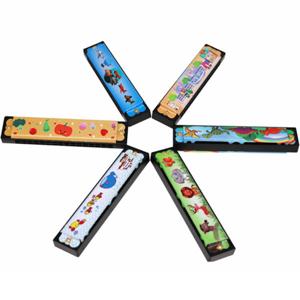 Harmonica mignon à 16 trous, jouets éducatifs Montessori, motifs de dessin animé, instrument à vent pour enfants, cadeau pour enfants