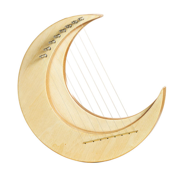 Hulu harpe Lyre en bois 8 cordes Piano G lune rable Instrument de musique 4
