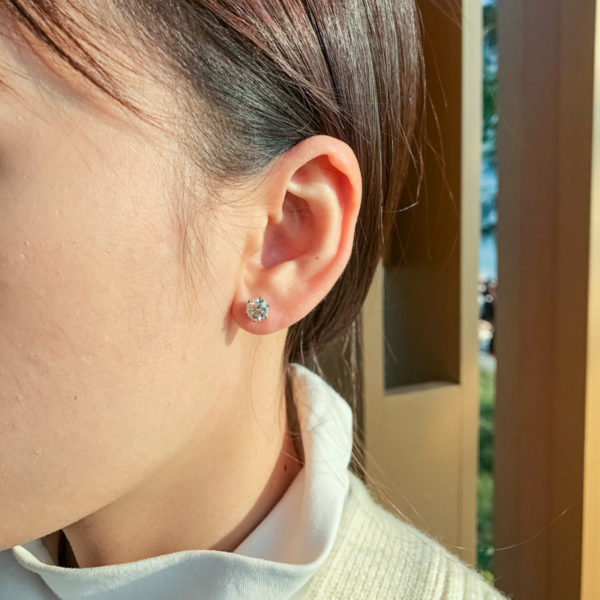 IOGOU boucles d oreilles en Moissanite couleur D pour femmes bijoux d anniversaire tincelants en argent 5