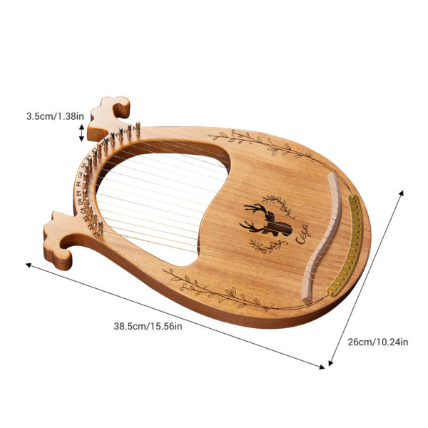 Instruments cordes avec cl de r glage bo te de r sonance en bois Lyre 16 3