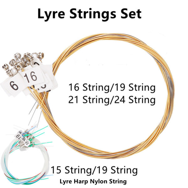Jeu de cordes en laiton Lyre 15 16 19 21 24 remplacement de corde en Nylon 4