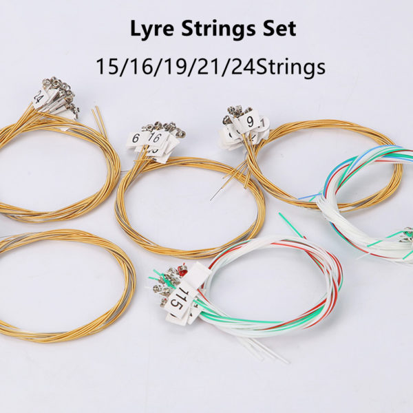 Jeu de cordes en laiton Lyre 15 16 19 21 24 remplacement de corde en Nylon