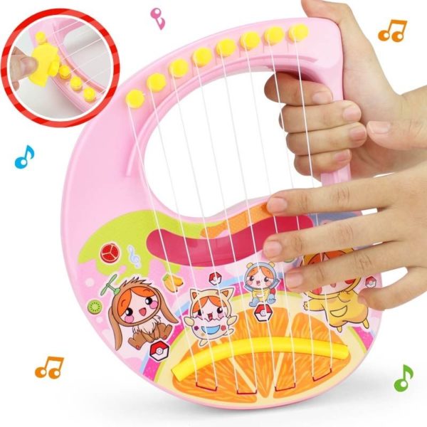 Jouets harpe Lyre pour enfants Mini cordes portables en plastique pour d butants Instruments de musique 2