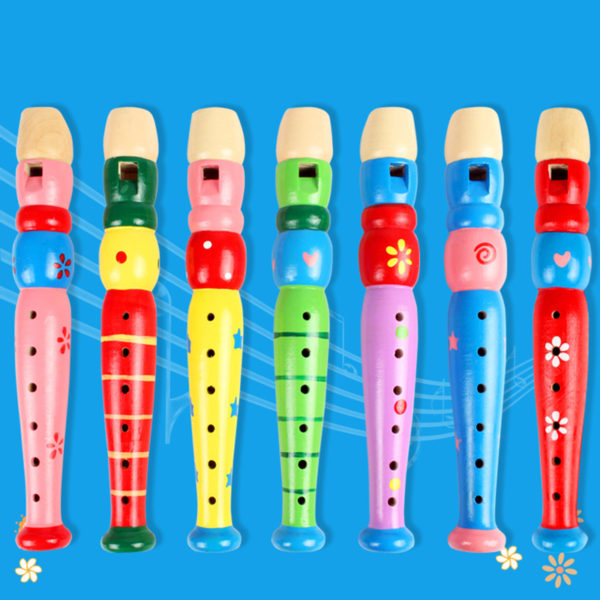 Jouets musicaux ducatifs pour enfants fl te en bois color Instrument de musique trompette 1