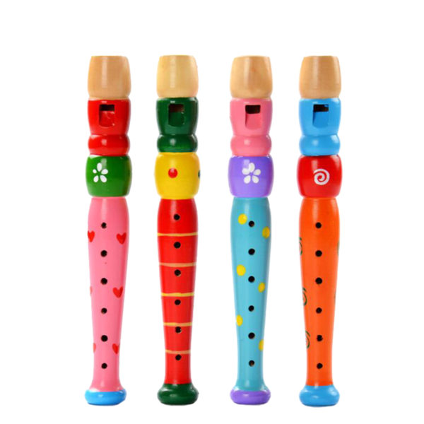 Jouets musicaux ducatifs pour enfants fl te en bois color Instrument de musique trompette