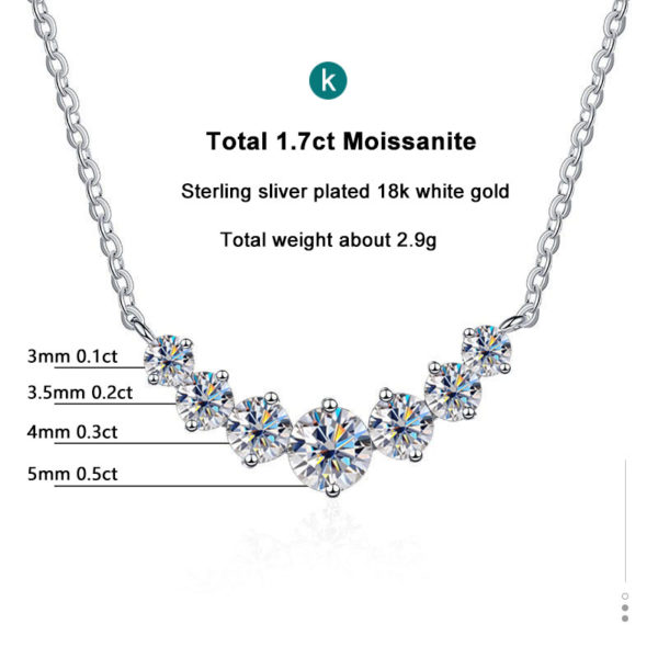 K NOBSPIN collier en Moissanite pour femme bijoux fins de mariage avec certificats collier en argent 5