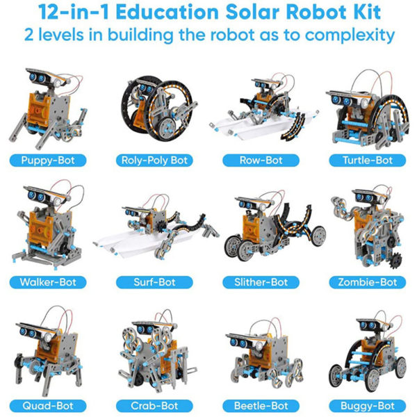 Kit de bricolage ducatif 12 en 1 jouets Robots solaires protection solaire batterie d nergie cadeaux 1