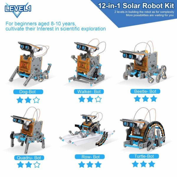 Kit de cr ation de Robot solaire avec engrenages moteur motoris fonctionnant l nergie solaire 13 3