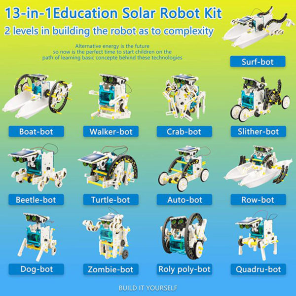 Kits de Robot solaire 13 en 1 jouets ducatifs bloc d apprentissage de la technologie STEM 4