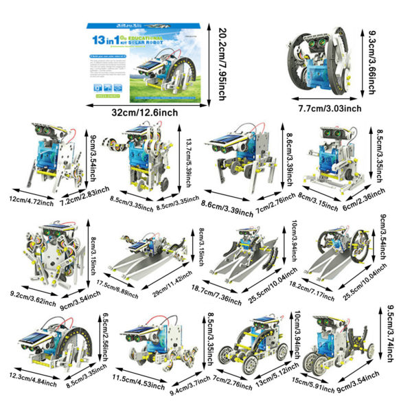 Kits de Robot solaire 13 en 1 jouets ducatifs bloc d apprentissage de la technologie STEM 5
