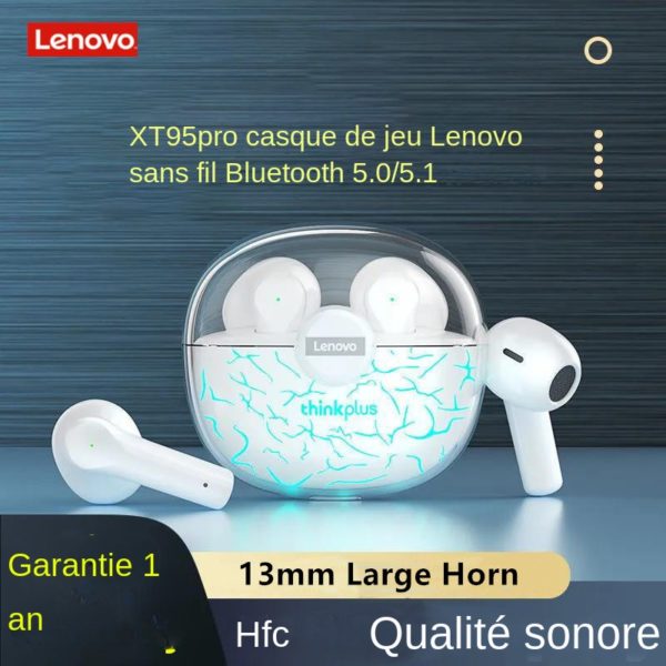 LENOVO couteurs Sans Fil XT95 Pro TWS tanches Casque Audio avec Micro Bluetooth Accessoire de Sport 1