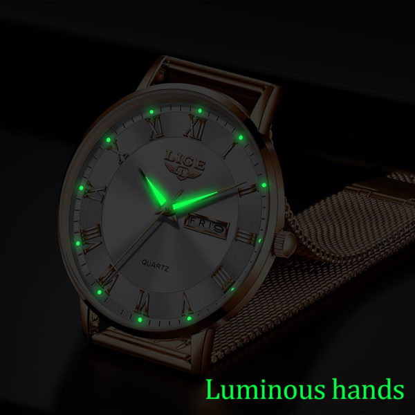 LIGE montre Ultra mince pour femmes Top marque de luxe mode dames horloge en acier inoxydable 2