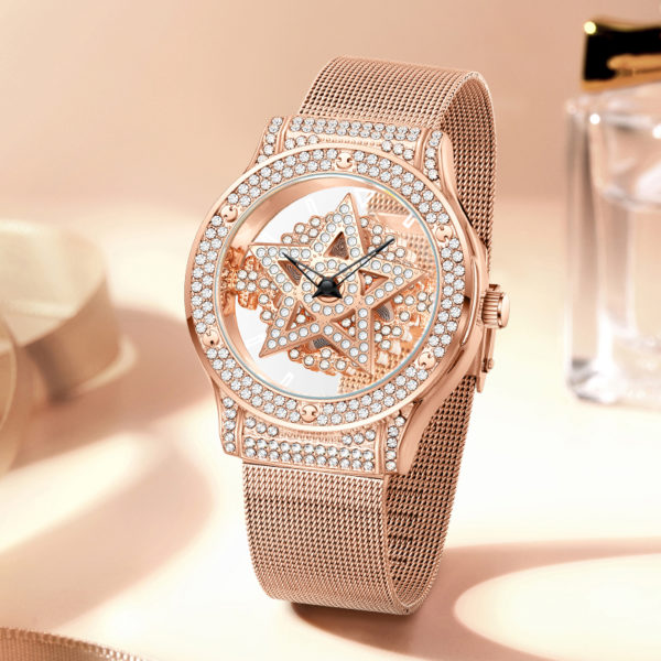 LIGE montre de luxe ajour e en diamant pour femmes l gante Quartz tanche tendance 1