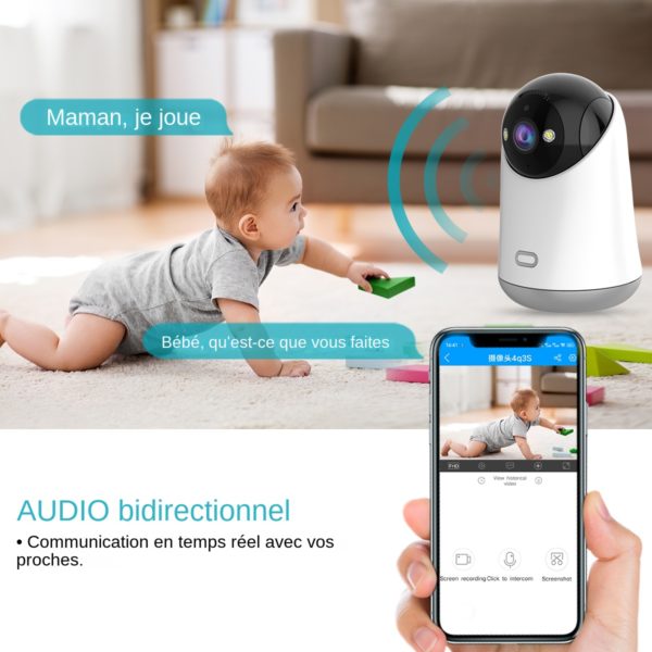 Lenovo Cam ra de Surveillance IP Intelligente pour la Maison Babyphone Vid o de la Croisi 3