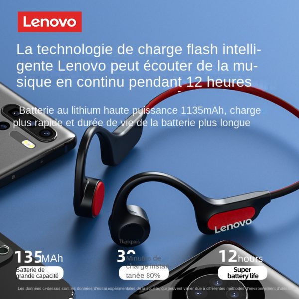 Lenovo couteurs sans fil Bluetooth X3 Pro TWS oreillettes Conduction osseuse casque d coute pour la 4
