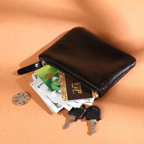 Litchi porte monnaie en cuir PU pour femmes nouveau Mini portefeuille de luxe de marque de 3