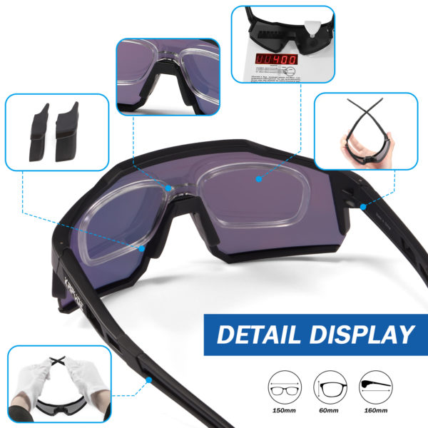 Lunettes Polarisées de Cyclisme en Montagne, Verres de Protection pour Vélo Tout Terrain, Coupe-Vent de Sport, Accessoire pour Homme et Femme – Image 6