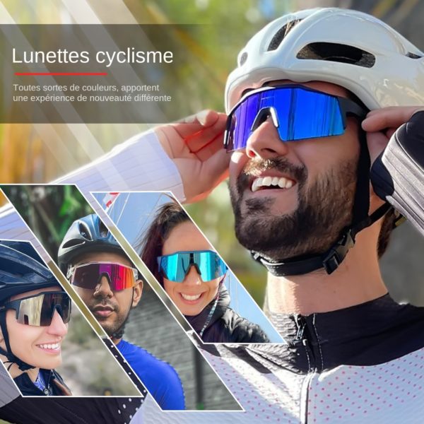 Lunettes de Sport UV400 pour Homme Masque de Cyclisme en Plein Air Accessoire de VTT pour 1
