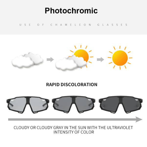 Lunettes de sport polarisées photochromiques pour hommes et femmes, vtt, cyclisme, UV400, lunettes de soleil, lunettes de route, lunettes de vélo – Image 3