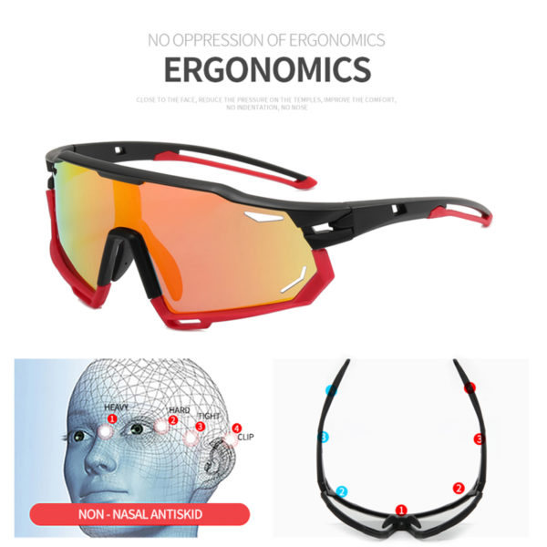 Lunettes de sport polarisées photochromiques pour hommes et femmes, vtt, cyclisme, UV400, lunettes de soleil, lunettes de route, lunettes de vélo – Image 4