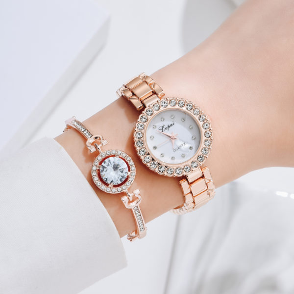 Lvpai ensemble de montres Quartz pour femmes 6 pi ces montre bracelet de luxe couleur or 4