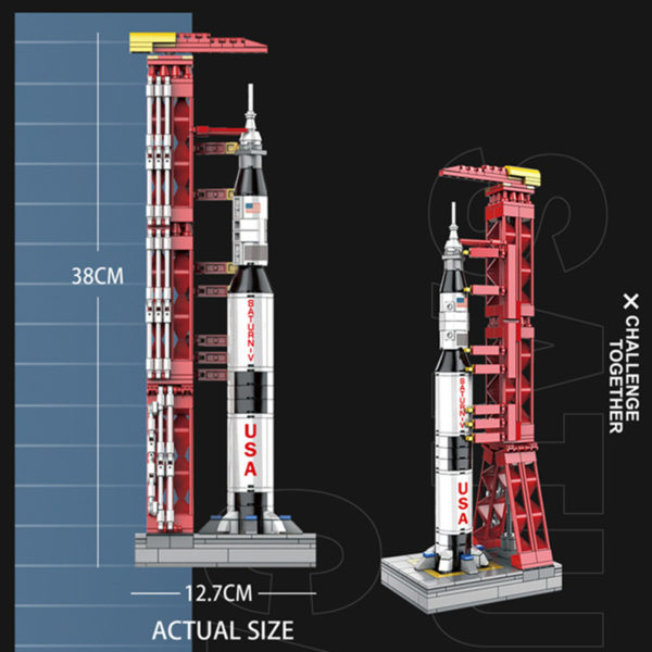 MOC – kit de construction en briques, 11 Saturns V, lancements de fusée, radeaux spatiaux, blocs de construction de ville, modèle classique, Kits, idées, 2023 – Image 2