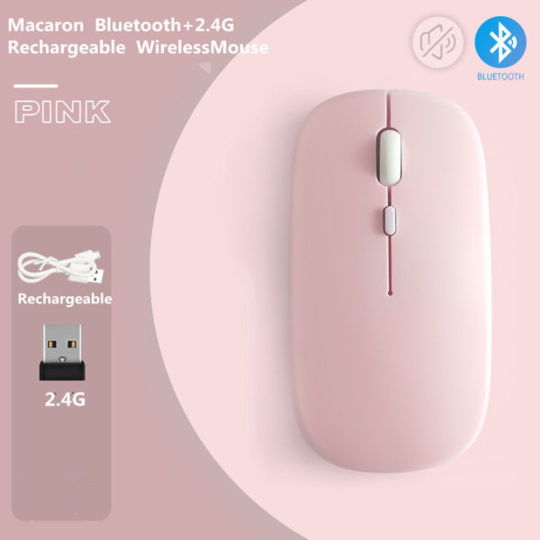 Macaron souris Bluetooth sans fil Rechargeable 2 4G USB pour tablette ordinateur portable PC IPAD mobile 1