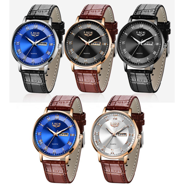 Marque LIGE Montre Femme or Rose Montre Femme mode Ultra mince Relojes Para Mujer luxe dame 4