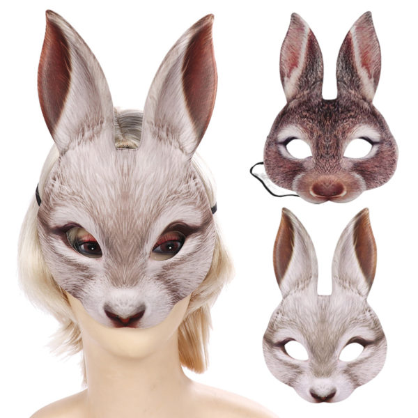 Masque 3D l effigie des animaux pour Halloween demi visage tigre cochon d guisement de carnaval 5