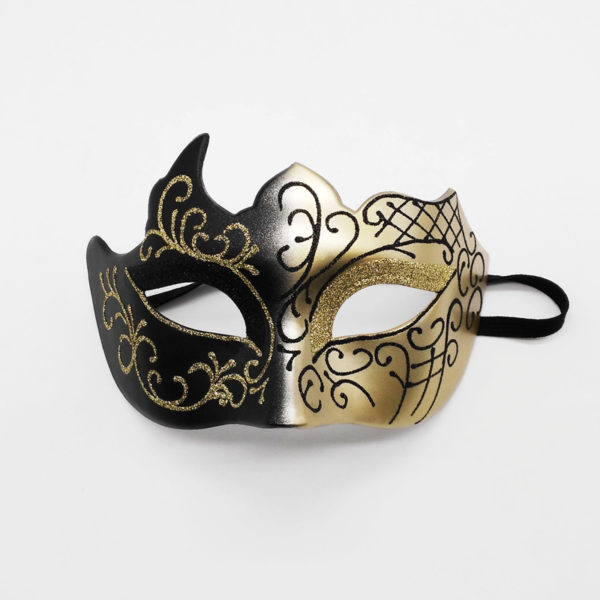 Masque de danse demi visage masque de f te brillant Costume de Cosplay masque de bal 4