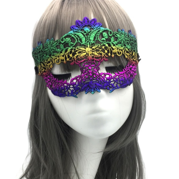 Masque de protection en dentelle pour femmes masque de princesse accessoires de bal Costume de discoth 4