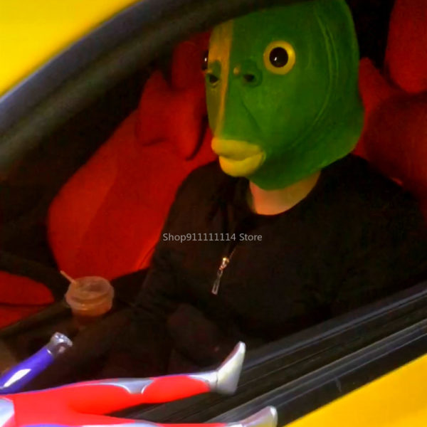 Masque t te de poisson vert jouet amusant Costume de Cosplay unisexe f te de carnaval 4